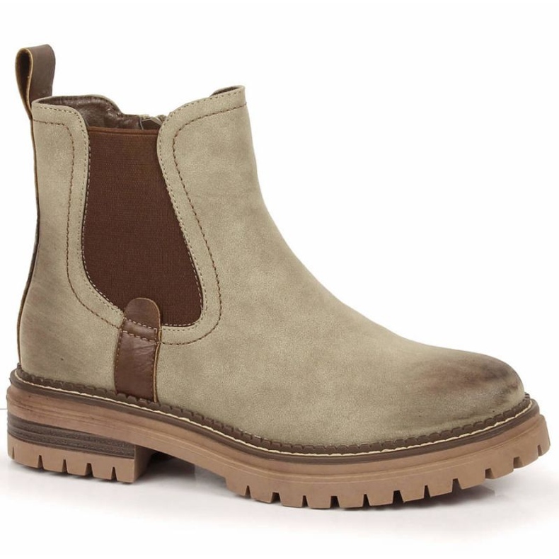 Botas Jodhpur con plataforma insuladas eVento W EVE368A beige marrón