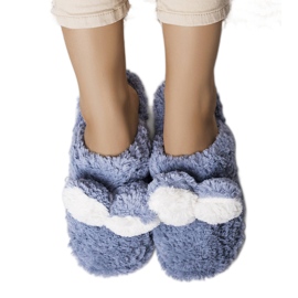 PA1 Pantuflas suaves azul conejo