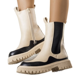 PA1 Botas beige y negras de Valeris negro