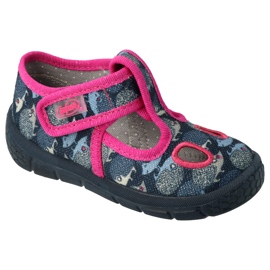 Calzado infantil befado 533P017 azul marino rosado plata