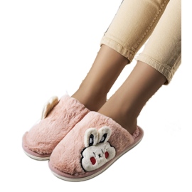 Pantuflas Half Bunny suave rosa claro rosado
