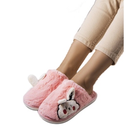 Pantuflas suave Half Bunny rosa rosado
