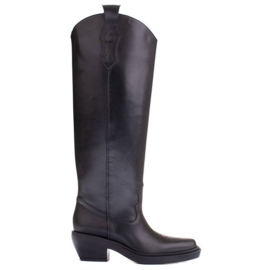 Marco Shoes Botas vaqueras con una circunferencia más ancha. negro