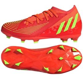 Adidas Predator Edge.3 Fg Jr GW0980 zapatos de fútbol rojo naranjas y tintos