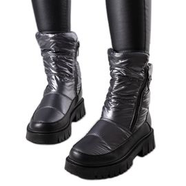 PA1 Botas de nieve de mujer Koltso plateadas negro plata