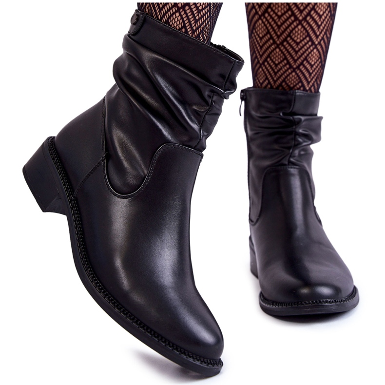Sergio Leone Tacones planos arrugados para mujeres negros