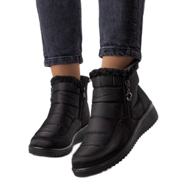 Botas de nieve negras con aislamiento y pelo de Blen negro