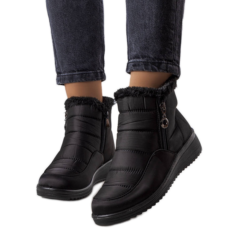 Botas de nieve negras con aislamiento y pelo de Blen negro