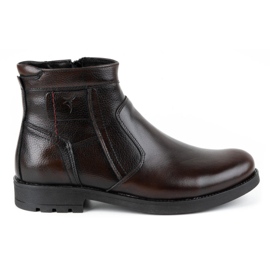 Olivier Botas Chelsea de piel de invierno para hombre 302MP kabir marrón