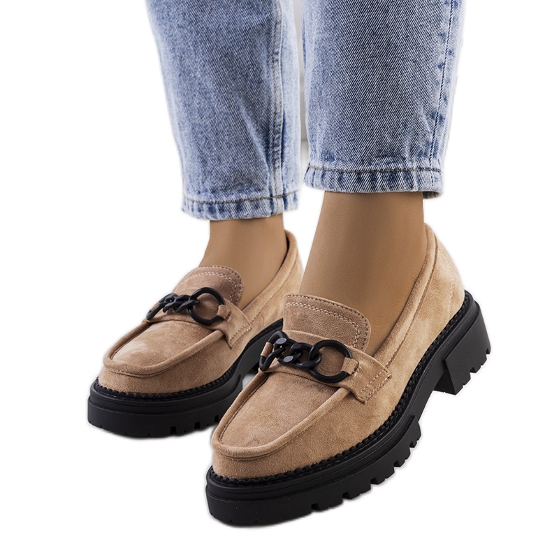 Mocasines beige con suela tractor de Ermens Mocasines beige con suela tractor de Ermens