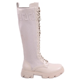 Botas de montar con parte superior flexible Keyshia Beige