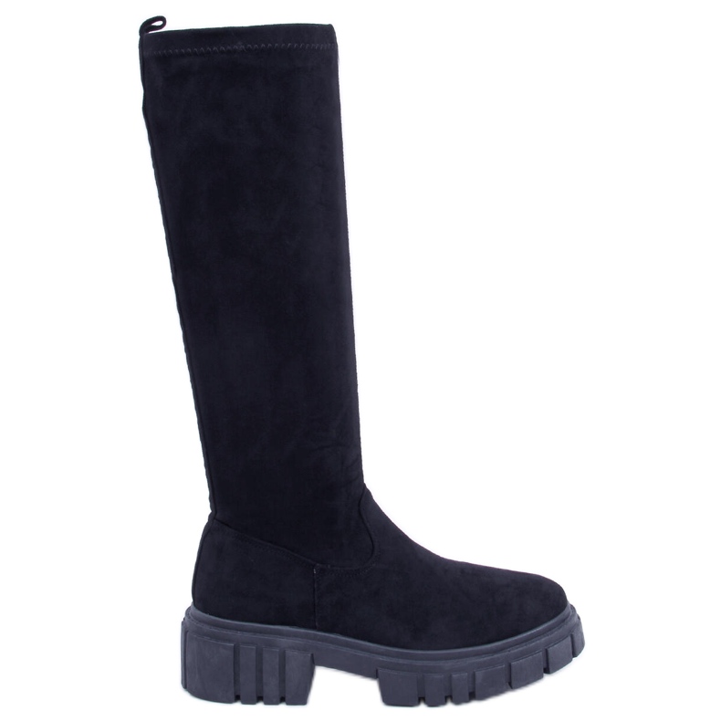 BM Botas de ante con suela gruesa Cards Black negro