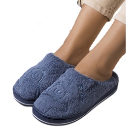 Pantuflas blandas Smile Bear azul marino