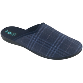 Adanex 27319 Pantuflas de Cuadros para Hombre azul marino azul