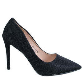 PA1 Zapatos de salón de mujer Anabelle Black irisados negro