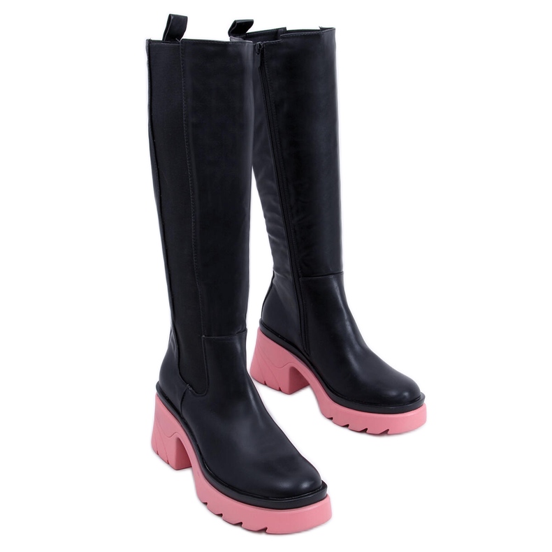 PA1 Botas con suelas de colores de Woods BLACK/PEACHPUFF negro