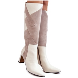 Botas Rodilla Mujer Piel Maciejka 05784-22 Beige Claro