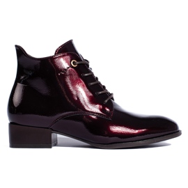 W. Potocki Botas mujer lacadas con cordones Potocki burdeos multicolor W. Potocki Botas mujer lacadas con cordones Potocki burdeos multicolor