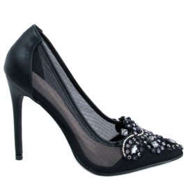 Zapatos de salón de mujer con piedras Monroe Black negro