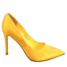 Zapatos de tacón mujer en raso Talia Amarillo