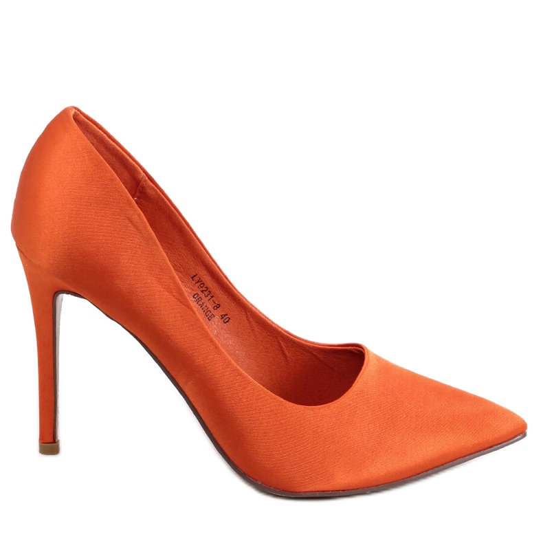 Zapatos de tacón mujer en raso Talia Naranja