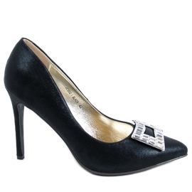 PA1 Zapatos de tacón de mujer Deborah Black con adornos negro