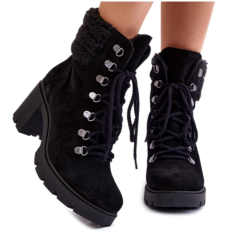 Botas Mujer Ante Tacón Negro Avely