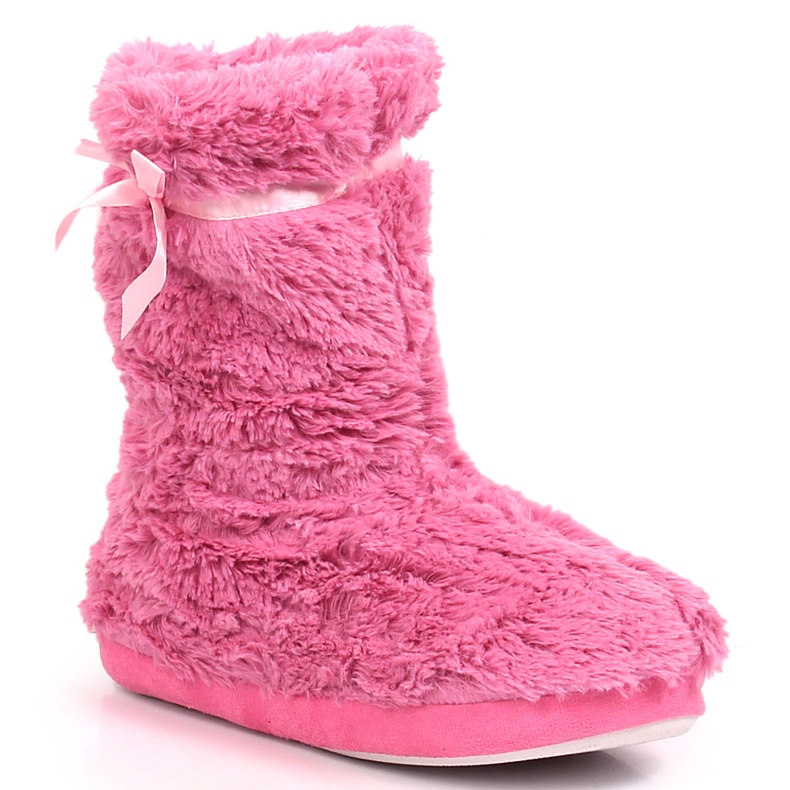BM Pantuflas altas insuladas pelo mujer rosa Stella rosado