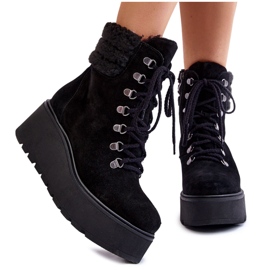 Botas Mujer Ante Cuña Negro Meniko
