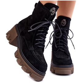 PL5 Botas Gamuza Mujer Warm Trapper Negras Rehin negro