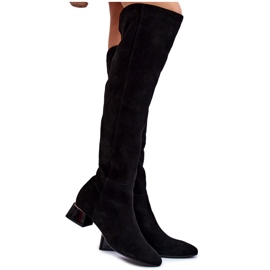 Laura Messi 2221 Suede Muslo Botas Altas Negro