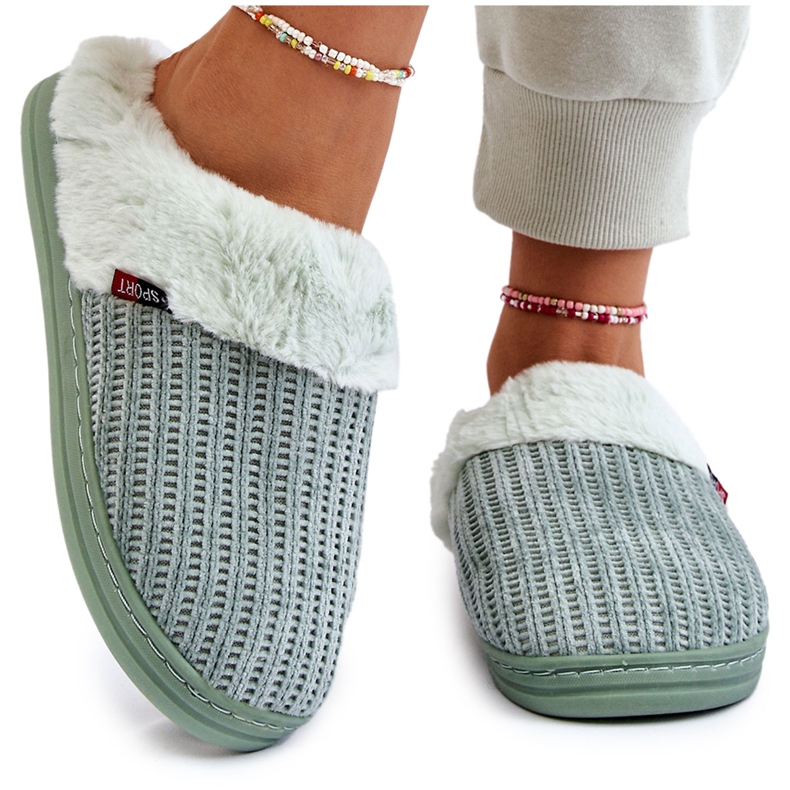 PA1 Pantuflas sin cordones con aislamiento para mujer con piel verde Leriss PA1 Pantuflas sin cordones con aislamiento para mujer con piel verde Leriss
