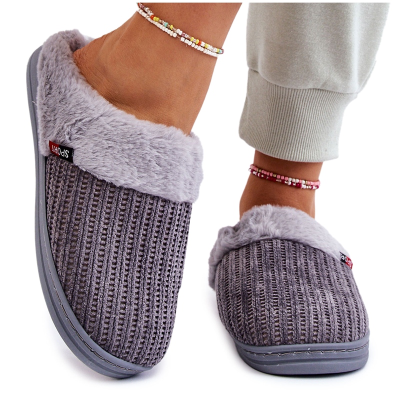 Pantuflas sin cordones con aislamiento para mujer con piel Grey Leriss gris Pantuflas sin cordones con aislamiento para mujer con piel Grey Leriss gris