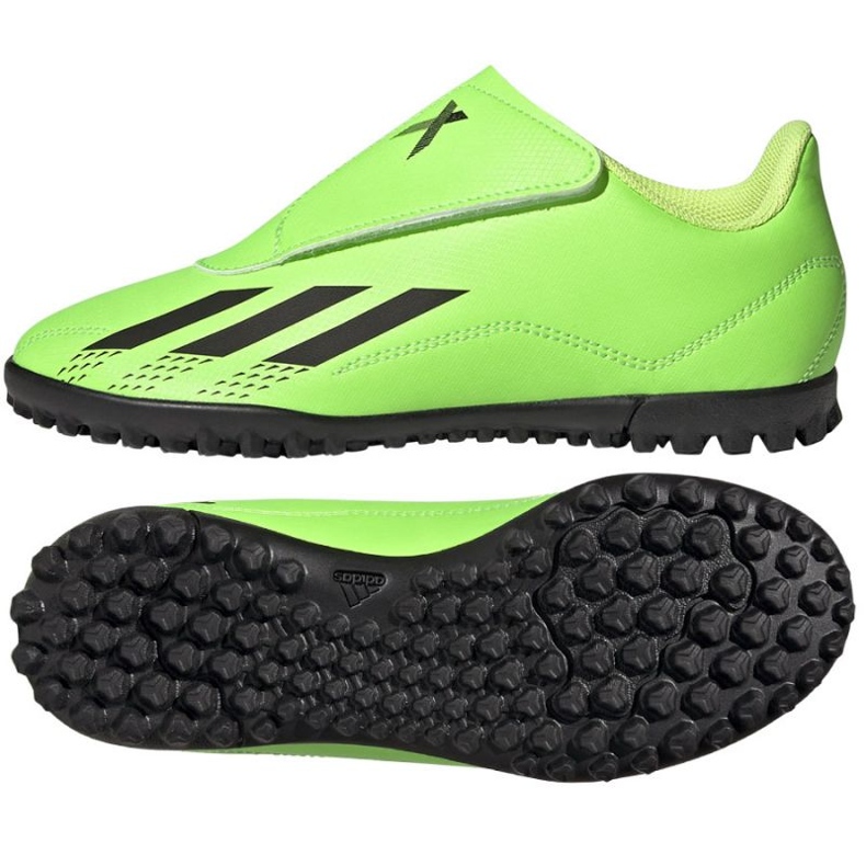 Adidas X Speedportal.4 Vel Tf Jr GY9684 zapatos de fútbol verde verde Adidas X Speedportal.4 Vel Tf Jr GY9684 zapatos de fútbol verde verde