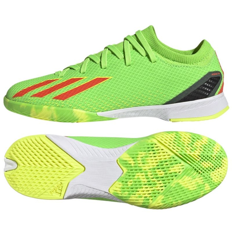 Adidas X Speedportal.3 In Jr GW8468 zapatos de fútbol verde verde Adidas X Speedportal.3 In Jr GW8468 zapatos de fútbol verde verde