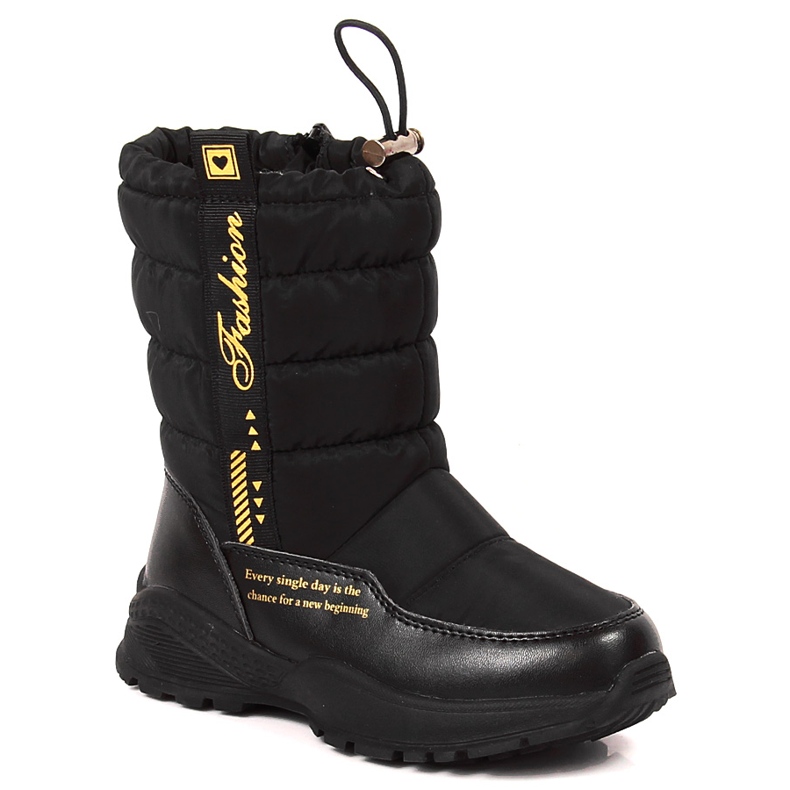 Evento Botas de nieve para niña con aislamiento de lana de oveja, negro