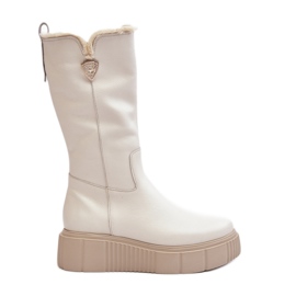 Botas Mujer Lana Piel Crema Bayla beige