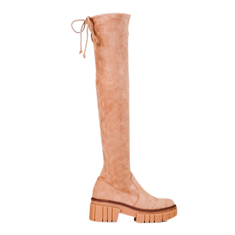 Mosqueteras Shelovet mujer plataforma ante beige