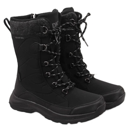 Botas de nieve impermeables para mujer con aislamiento negro DK