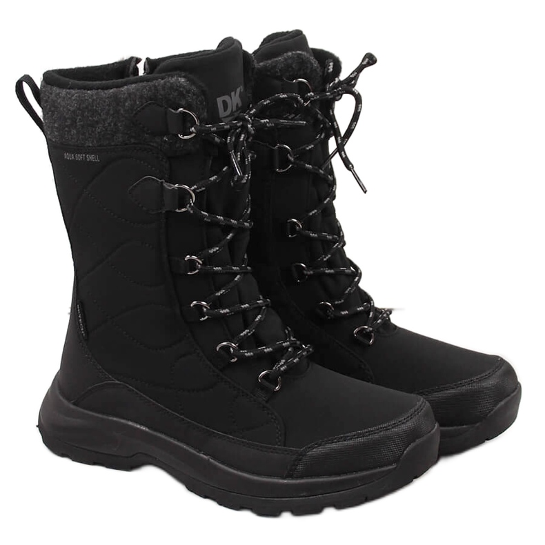 Botas de nieve impermeables para mujer con aislamiento negro DK