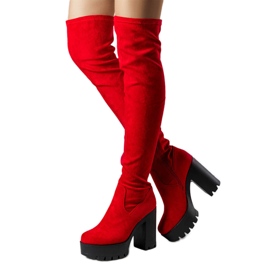 Botas altas en ante rojo de Byron