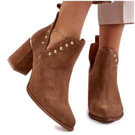 Lewski Shoes Botas Mujer Ante Con Recortes Izquierdo 3075 Camel marrón