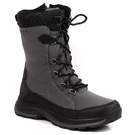 Botas de nieve impermeables con cordones y cremallera DK 2105 grises