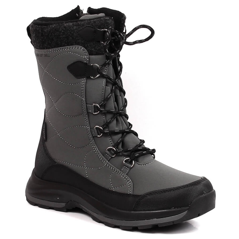 Botas de nieve impermeables con cordones y cremallera DK 2105 grises Botas de nieve impermeables con cordones y cremallera DK 2105 grises
