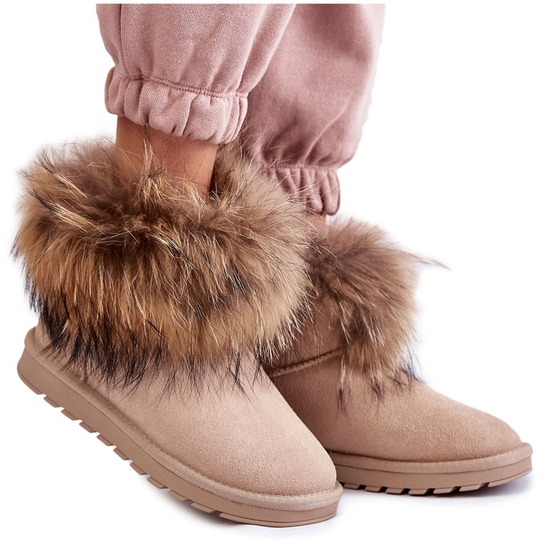 FS1 Botas De Nieve De Mujer De Ante Con Pelo Beige Alexa FS1 Botas De Nieve De Mujer De Ante Con Pelo Beige Alexa