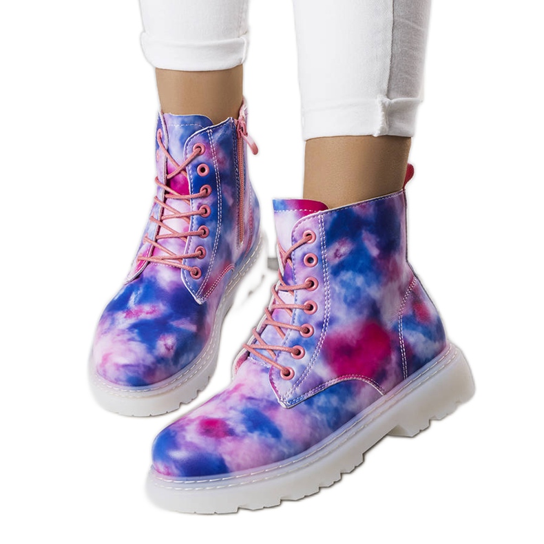 Botas coloridas con aislamiento de Amarel azul Botas coloridas con aislamiento de Amarel azul