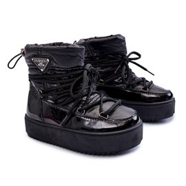 Botas De Nieve Con Aislamiento Para Niños Negro Colina