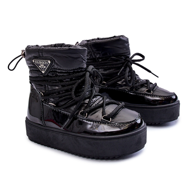 Botas De Nieve Con Aislamiento Para Niños Negro Colina
