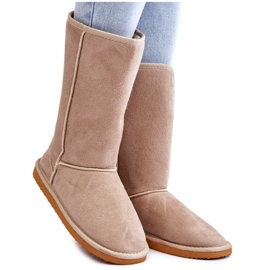 BM Botas Altas De Nieve Mujer Ante Aisladas Beige Reyma