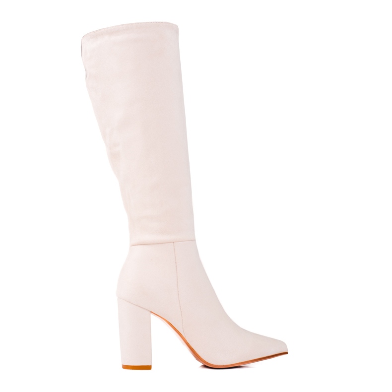 Botas de mujer Shelovet fabricadas en ante ecológico beige